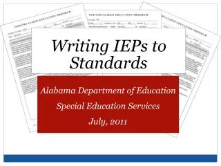 Writing IEPs to Standards