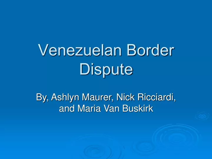 venezuelan border dispute