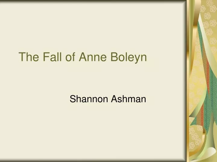 the fall of anne boleyn