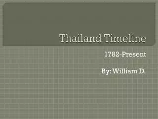 Thailand Timeline