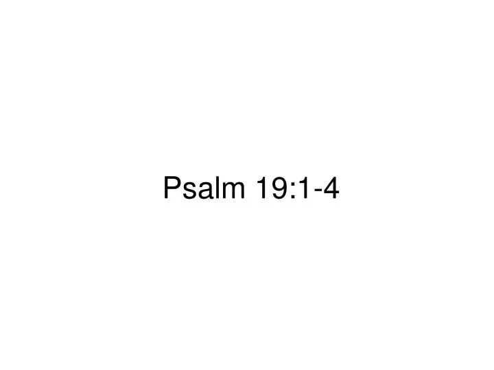 psalm 19 1 4