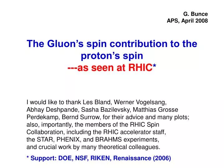 the gluon s spin contribution to the proton s spin as seen at rhic