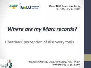 &quot;Where are my Marc records ?&quot;