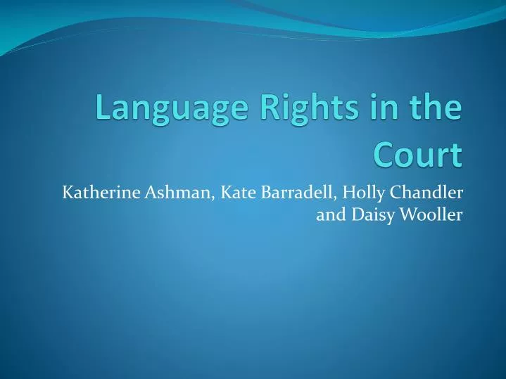 language rights in the court