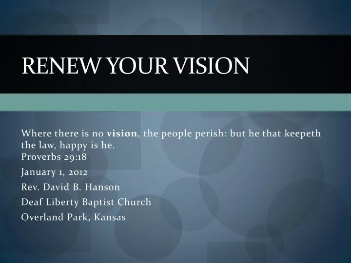 renew your vision