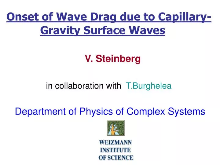 onset of wave drag due to capillary gravity surface waves