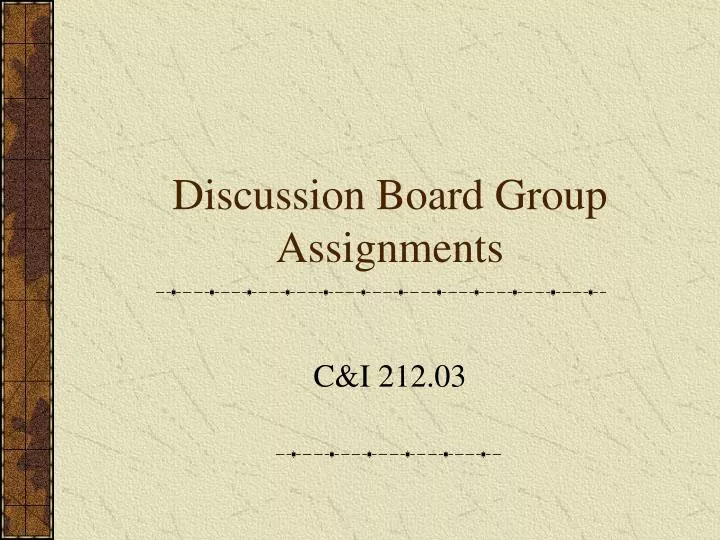 discussion board group assignments