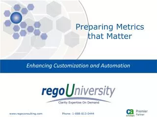 Preparing Metrics that Matter