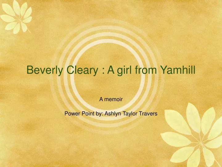 beverly cleary a girl from yamhill