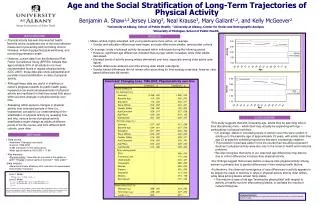 Age and the Social Stratification of Long-Term Trajectories of Physical Activity