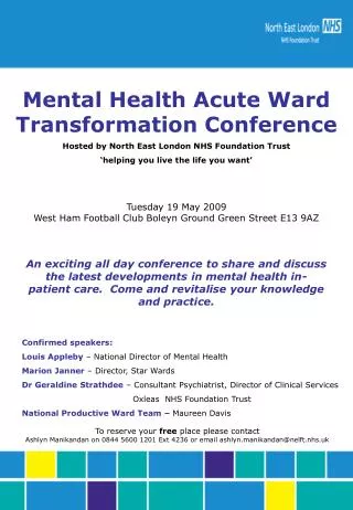 Mental Health Acute Ward Transformation Conference