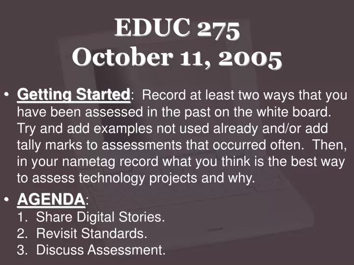 educ 275 october 11 2005
