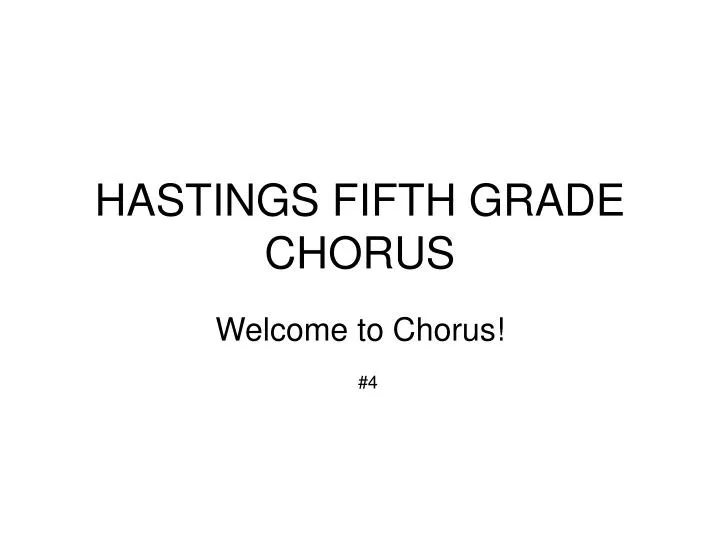 hastings fifth grade chorus