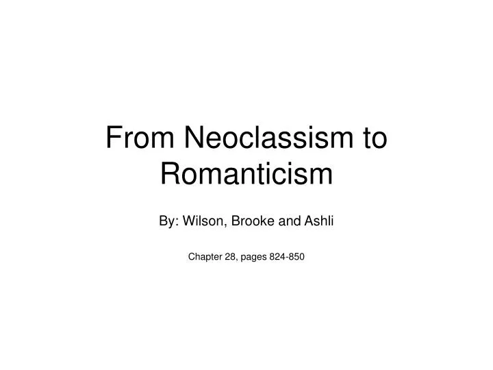 from neoclassism to romanticism