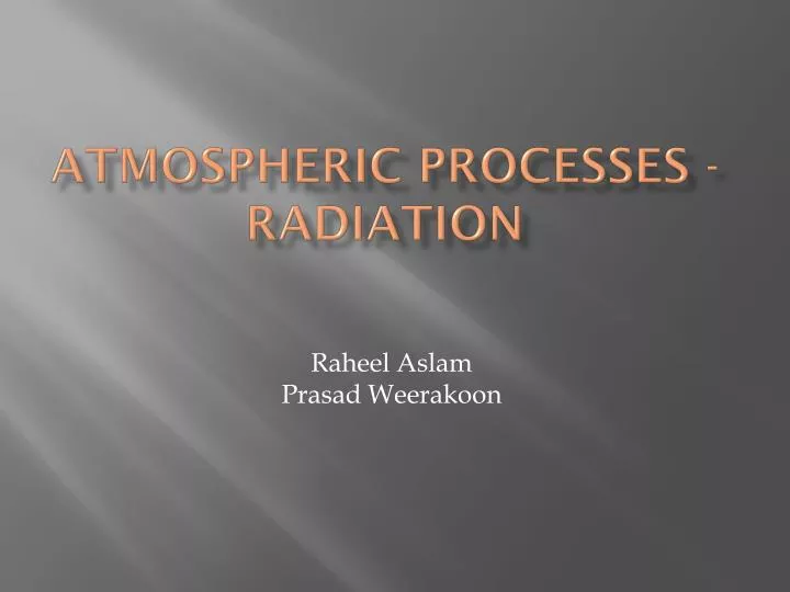 atmospheric processes radiation