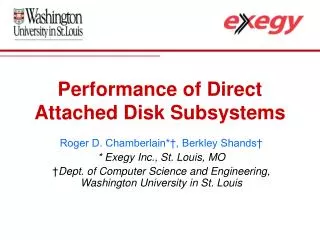 Performance of Direct Attached Disk Subsystems