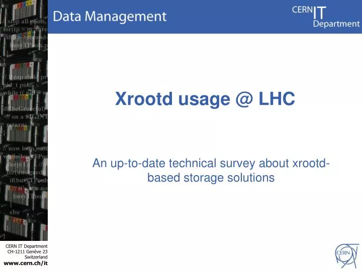 xrootd usage @ lhc