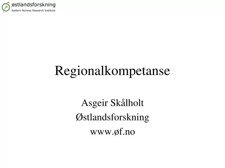 regionalkompetanse