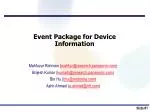 Event Package for Device Information - slide 1