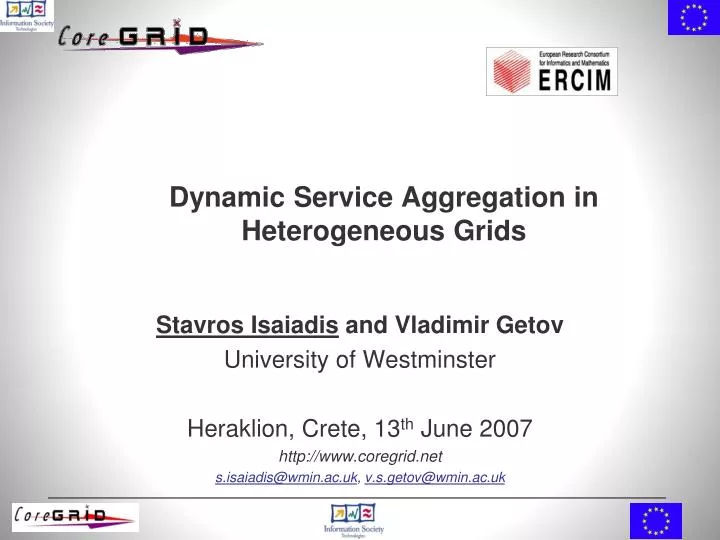 dynamic service aggregation in heterogeneous grids