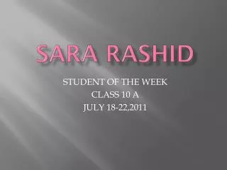 SARA RASHID
