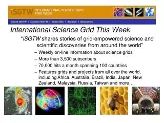 International Science Grid This Week