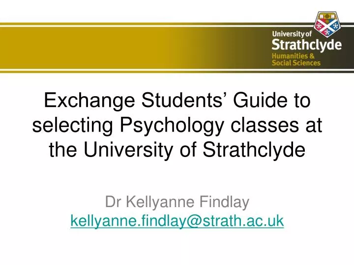 exchange students guide to selecting psychology classes at the university of strathclyde
