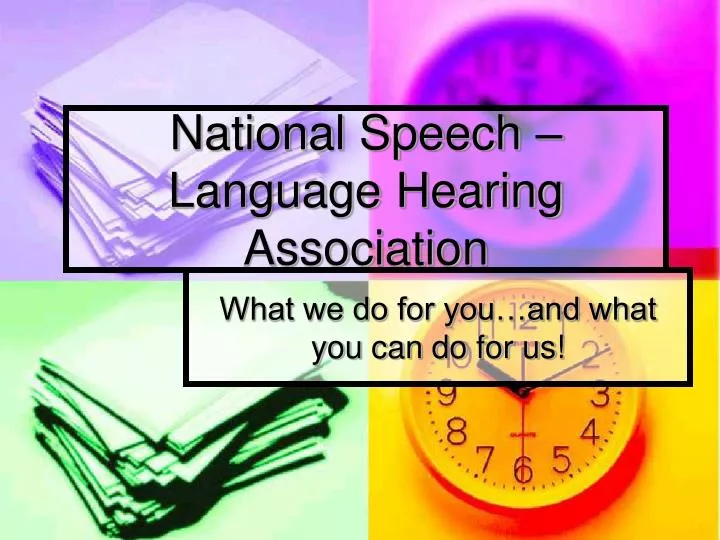 national speech language hearing association