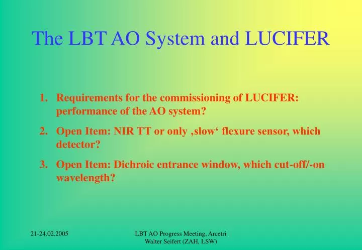 the lbt ao system and lucifer