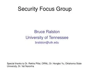 Security Focus Group