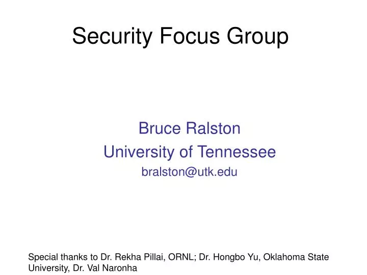 security focus group
