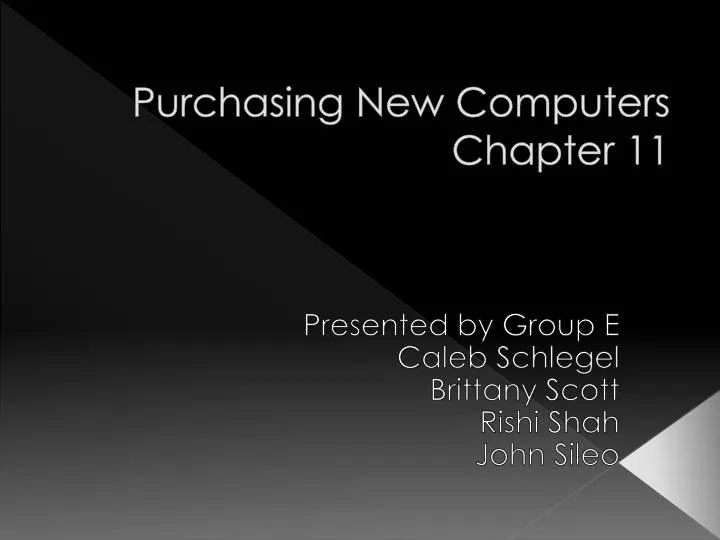 purchasing new computers chapter 11