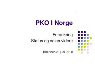 pko i norge