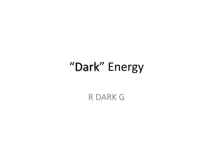 dark energy