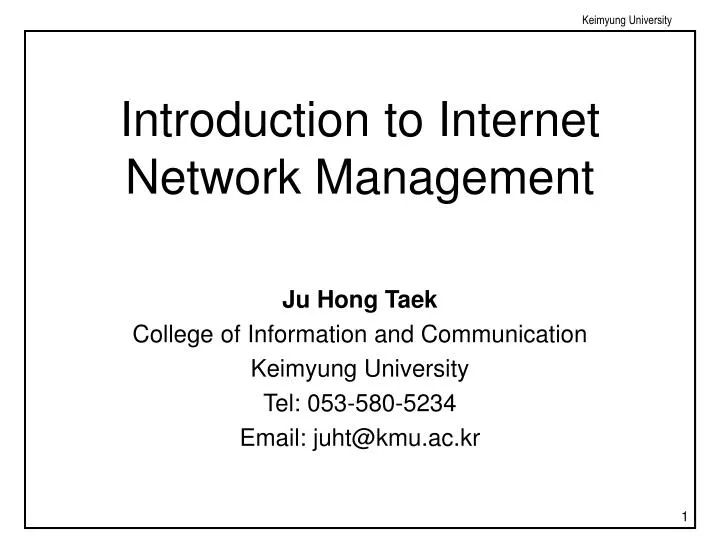 introduction to internet network management