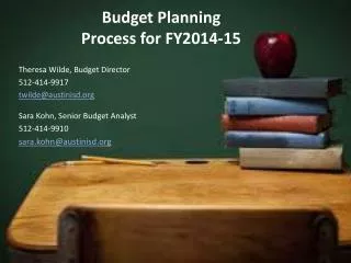 Budget Planning Process for FY2014-15