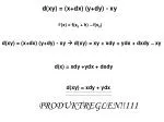 d(xy) = (x+dx) (y+dy) - xy - slide 1