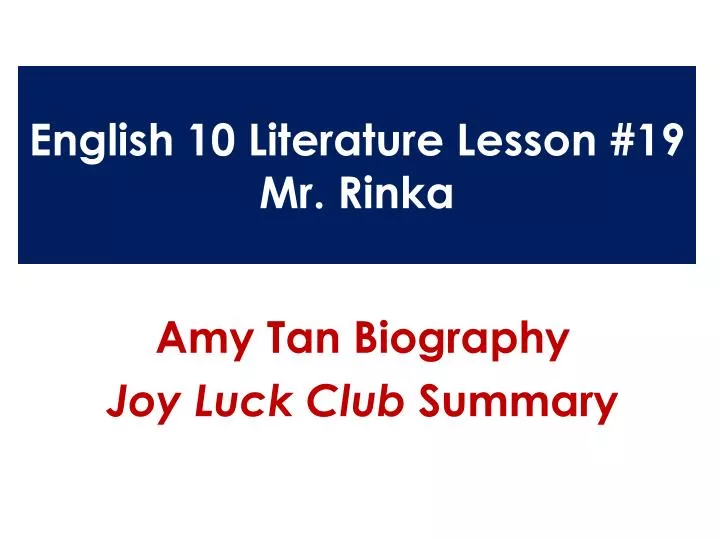 english 10 literature lesson 19 mr rinka