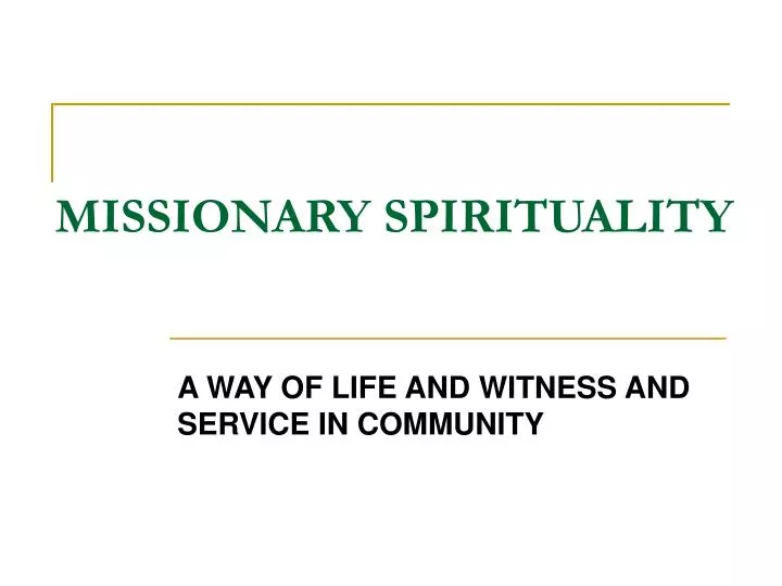 missionary spirituality