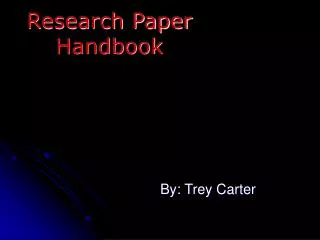 Research Paper Handbook