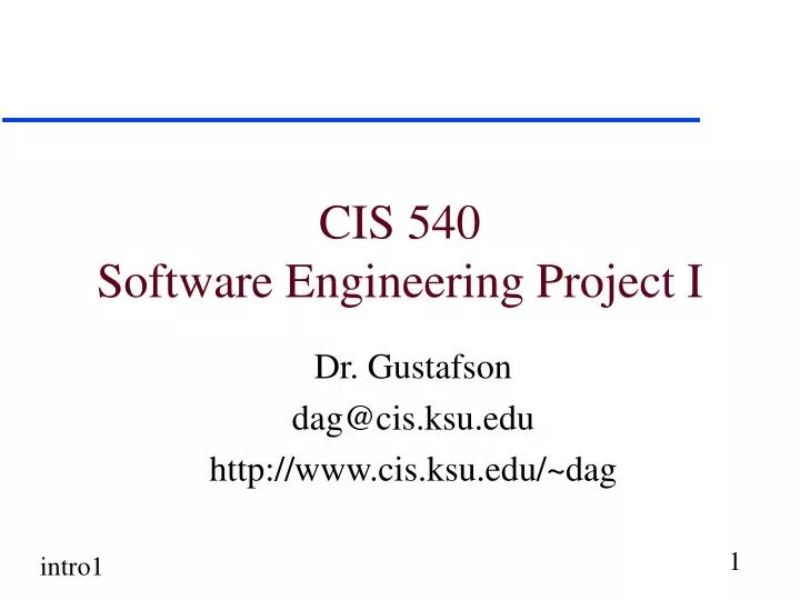 cis 540 software engineering project i