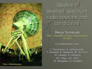 Studies of inverted-spectrum radio sources and candidates