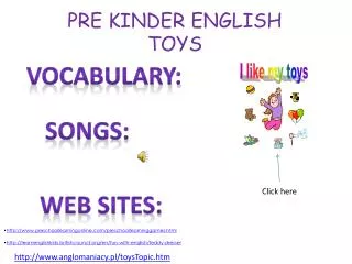 PRE KINDER ENGLISH TOYS