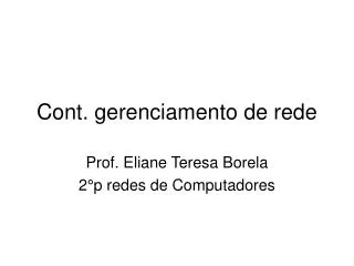 cont gerenciamento de rede