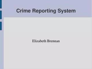Crime Reporting System