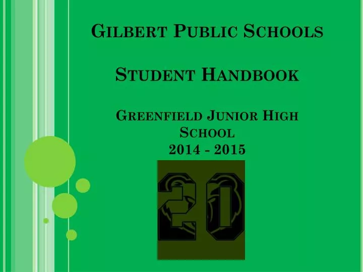 gilbert public schools student handbook greenfield junior high school 2014 2015