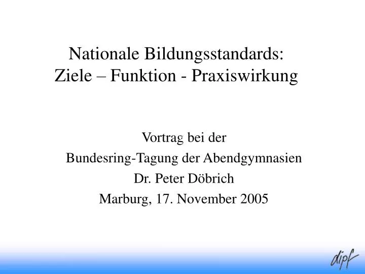 nationale bildungsstandards ziele funktion praxiswirkung