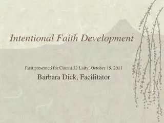 Intentional Faith Development