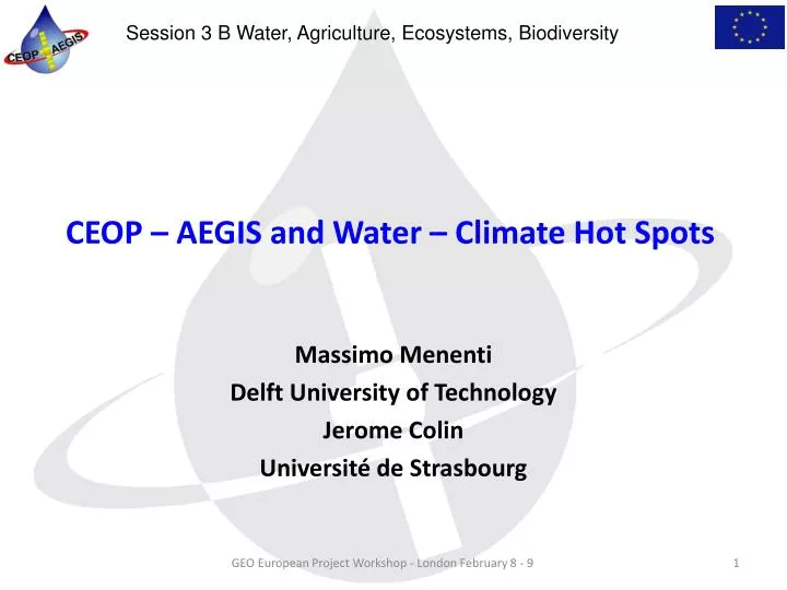 ceop aegis and water climate hot spots