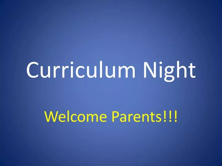 curriculum night